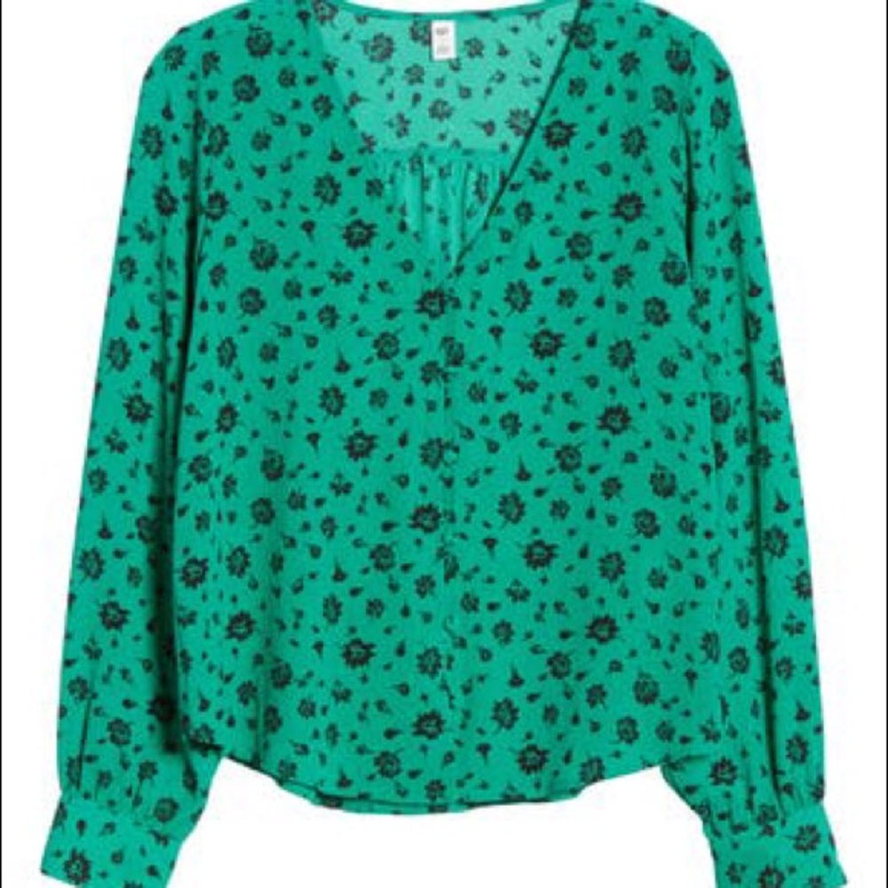 Blouson Sleeve Print Blouse